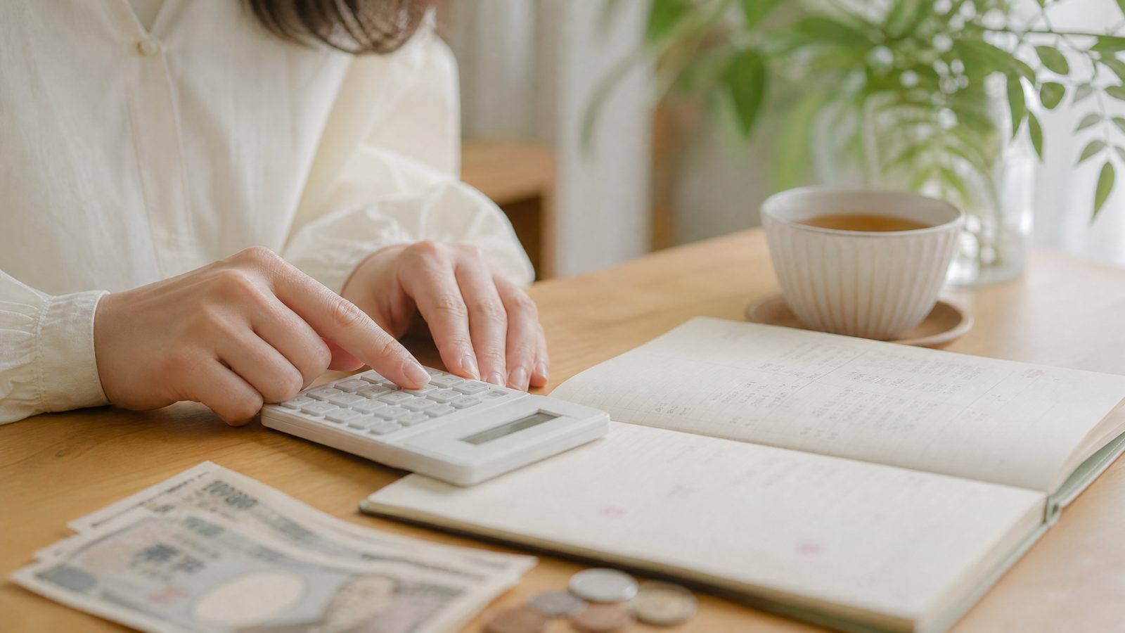 算定表を見ながら養育費の金額を計算するイメージ